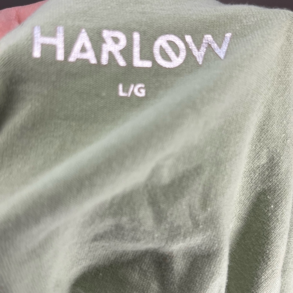 HARLOW Sage Green Crop Wrap Tee – Size L - Picture 2 of 3